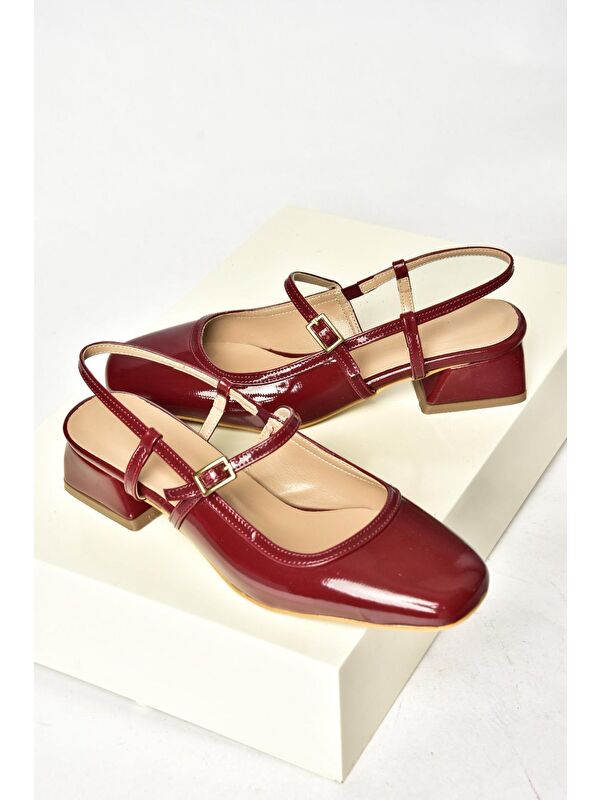 S4725726 Bordo Kadın Babet Ayakkabı - Görsel 9