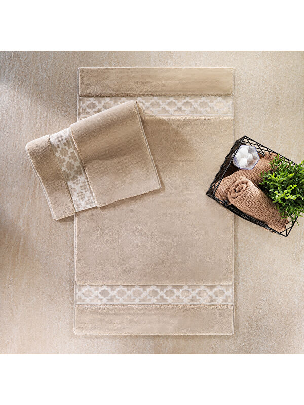 SCHAFER Home Lora 2’li Pamuk Banyo Paspası 60x100 / 40x60 Cm - Bej