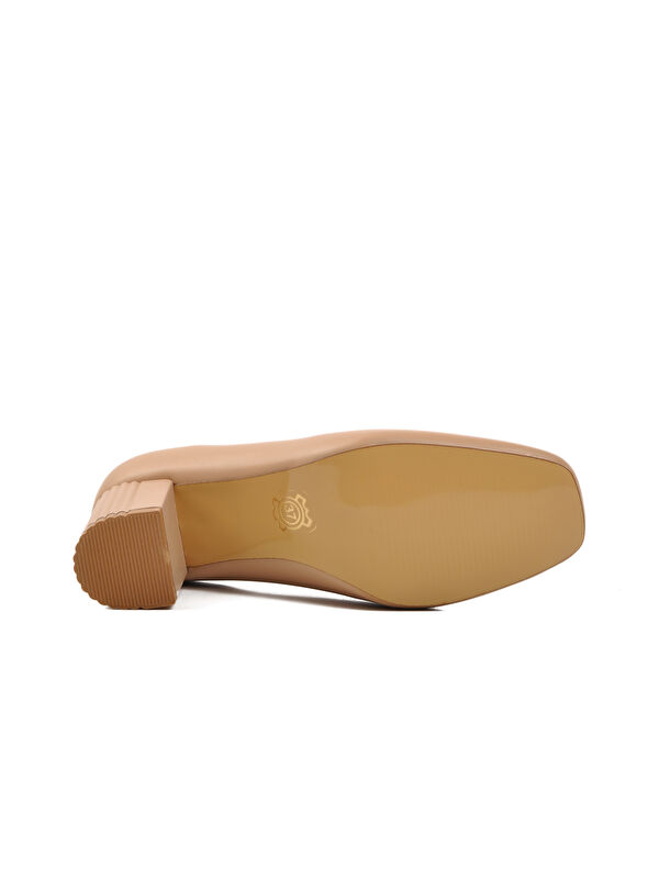 Bej Cilt Kadın Topuklu Ayakkabı 357106 - Görsel 6