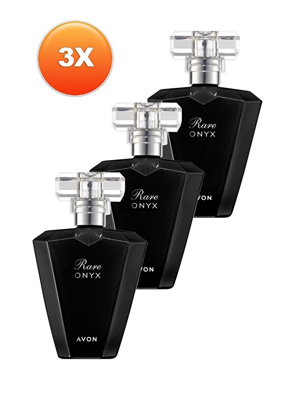 AVON Rare Onyx Kadın Parfüm Edp 50 Ml. Üçlü Set
