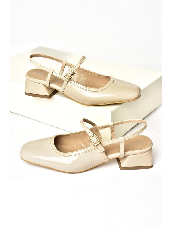 S4725726 Bej Kadın Babet Ayakkabı - Görsel 4