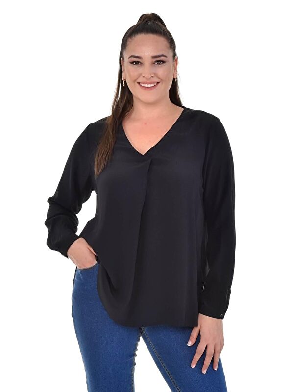Mylinemoda Uzun Kollu V Yaka Bluz