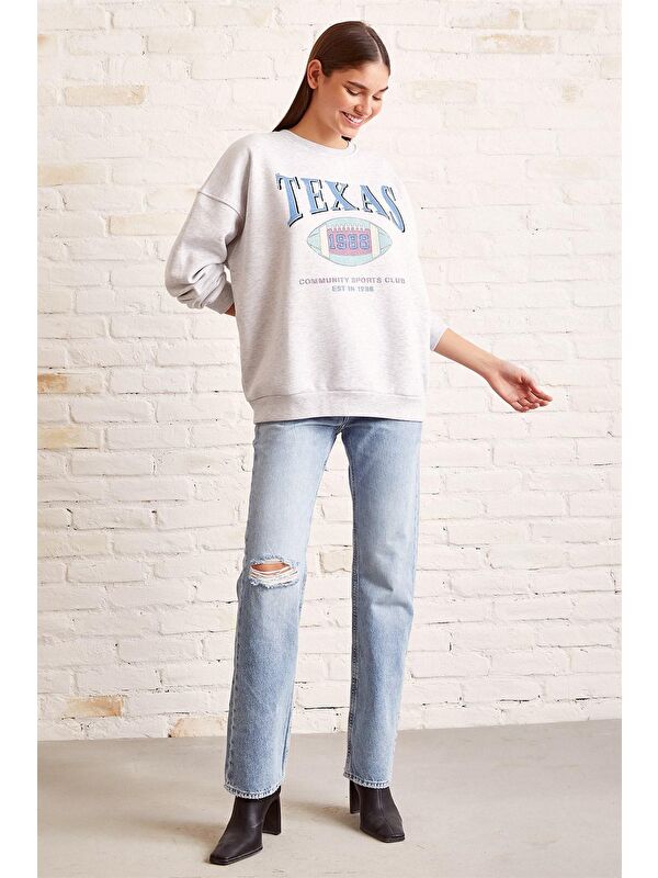 Never More Şardonlu Texas Sweatshirt