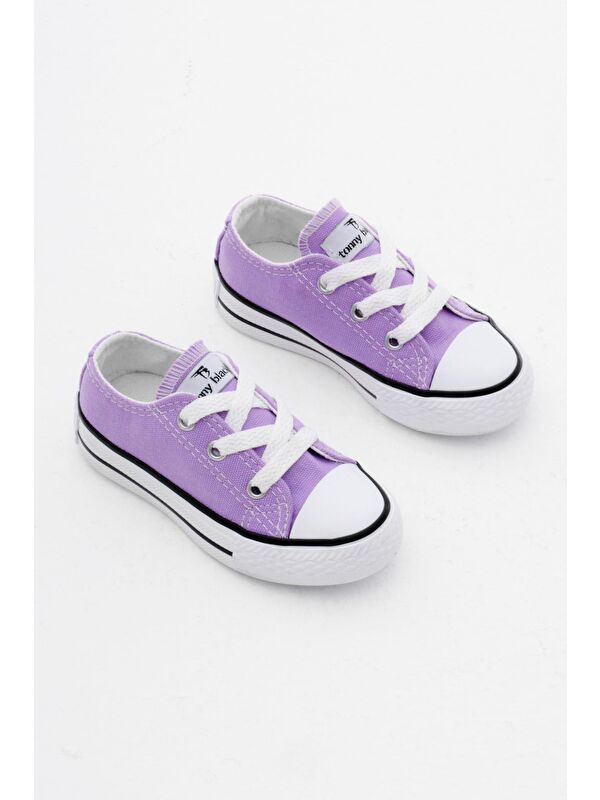 Çocuk Unisex Lila Rahat Kalıp Bağcıklı Sneaker - Görsel 3
