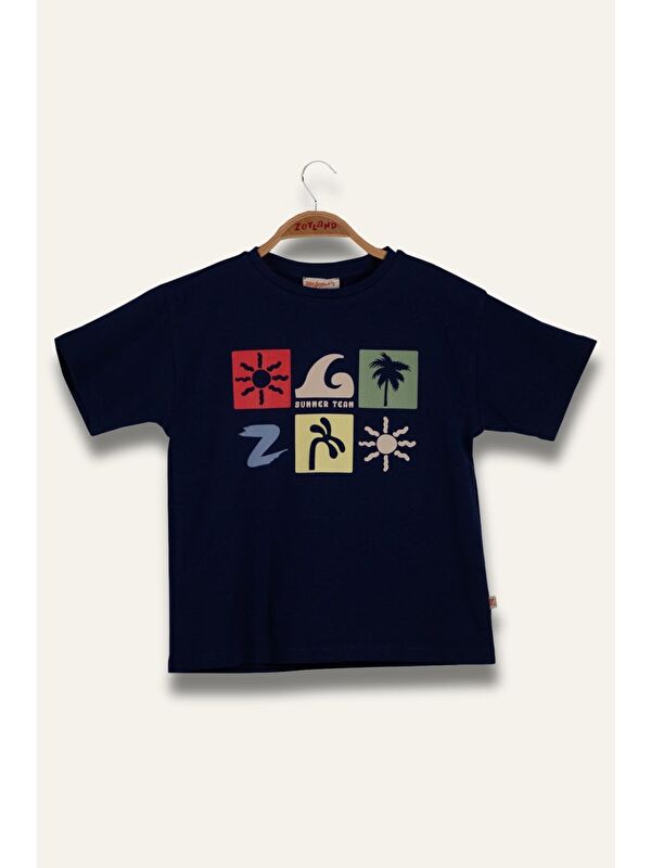 ZEYLAND Erkek Çoçuk Future Baskılı T-Shirt - Lacivert