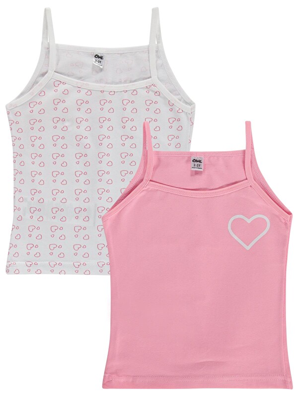 Civil Girls Cute Kalp 2-12 Yaş Kız Çocuk 2'li Atlet - Standart