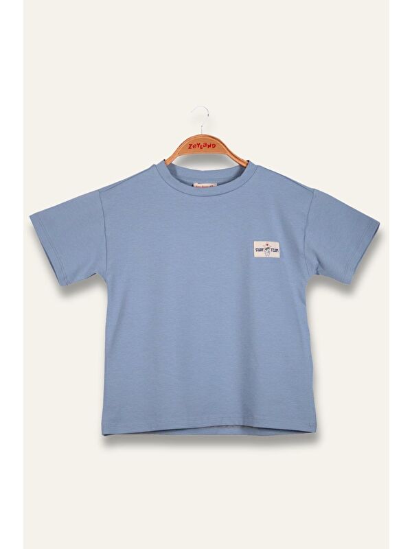 ZEYLAND Erkek Çoçuk Sörf Baskılı T-Shirt - Mavi