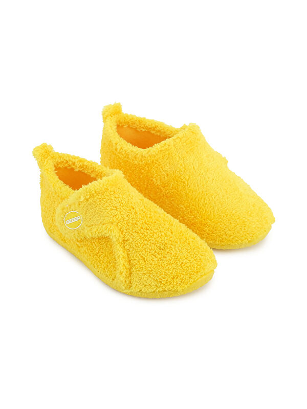 Kışlık Kız Çocuk Pelüşlü Rahat Taban Cırt Cırtlı Ayarlanabilir Ev Kreş Panduf Ayakkabı - Görsel 4