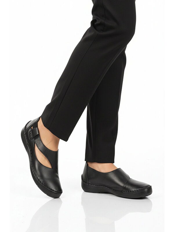 Ayakmod Siyah Ayakmod Premium Hakiki Deri Anatomik Kadın Casual Ayakkabı 44284 Z