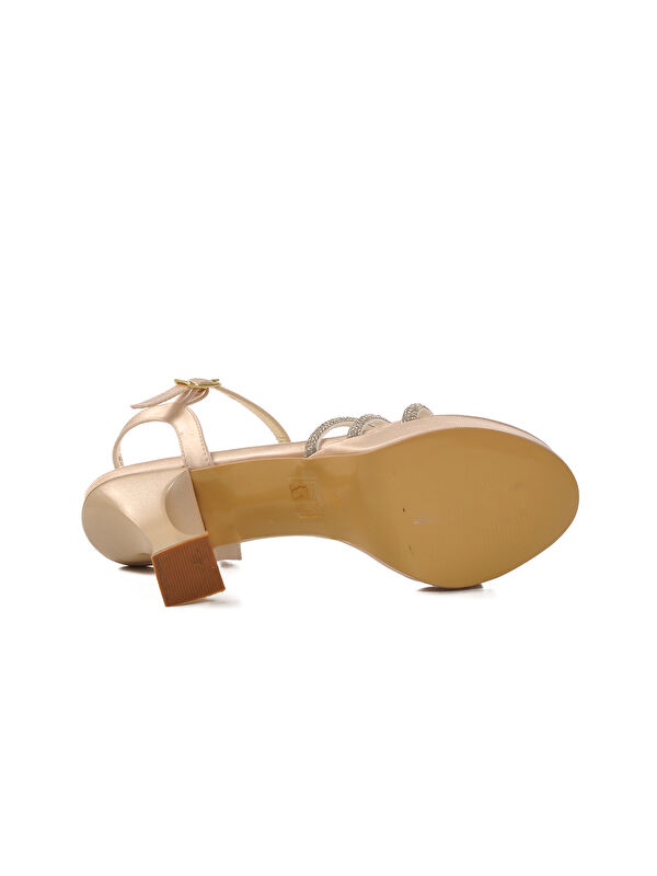 Altın İnce Topuklu Kadın Abiye Ayakkabı 448186 Z - Görsel 6