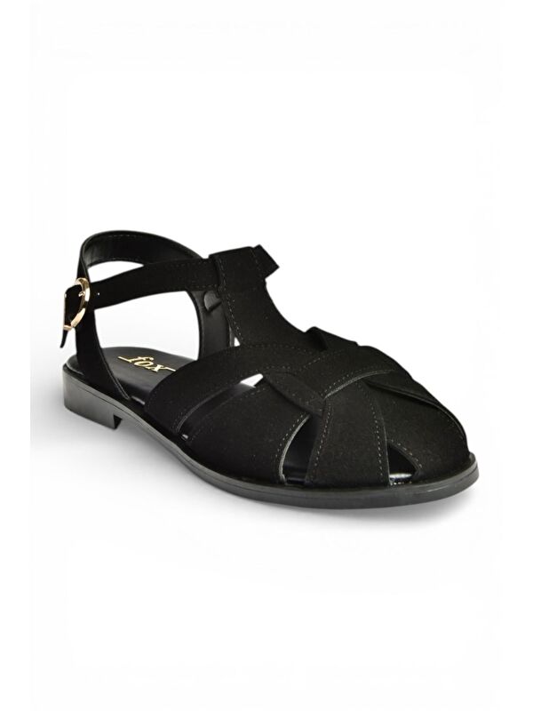 Fox Shoes Siyah Kadın Sandalet Y250303002