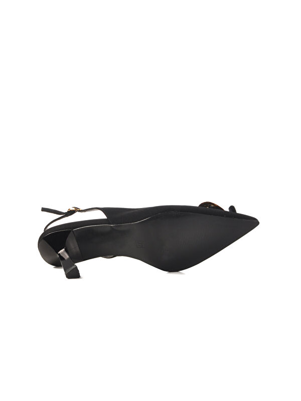 Siyah Saten İnce Topuklu Kadın Abiye Ayakkabı 575010 Z - Görsel 6