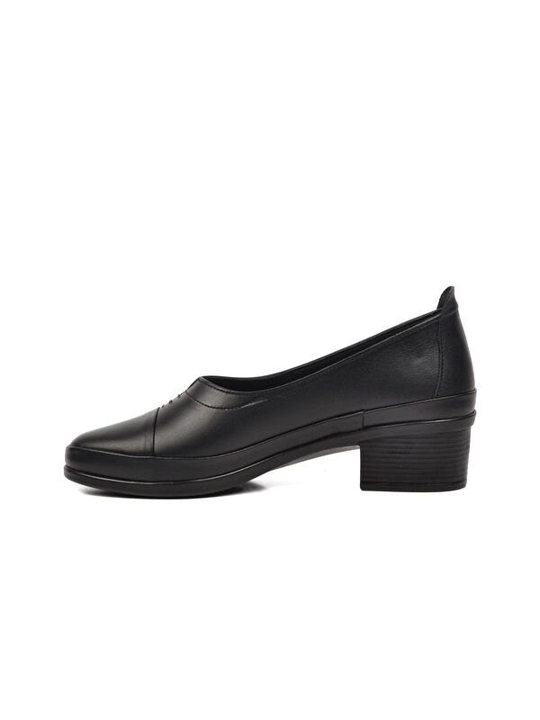 Siyah Hakiki Deri Kadın Klasik Ayakkabı 562106 - Görsel 3