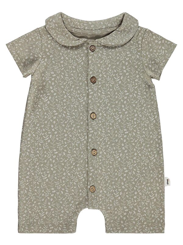Civil Baby Çiçek Empirme 6-18 Ay Tulum - Bej