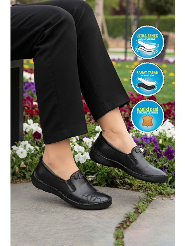 Ayakmod Bej Ayakmod Premium Hakiki Deri Anatomik Kadın Casual Ayakkabı 44404 Z