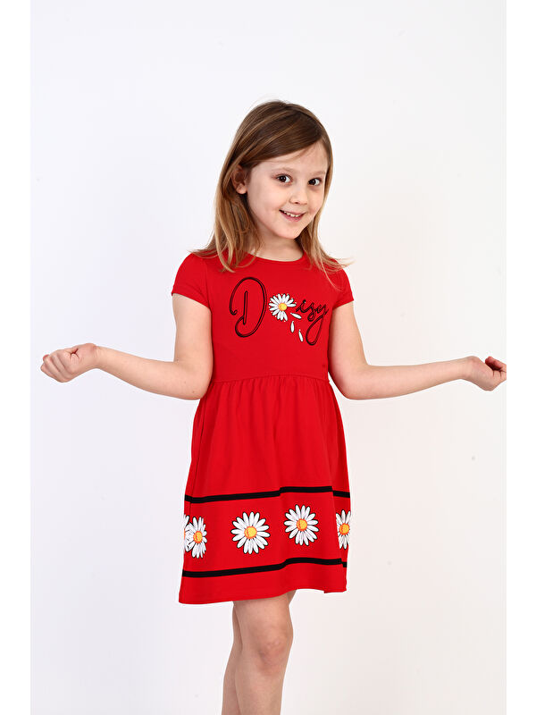 Toontoykids Kız Çocuk Papatya Desenli Elbise