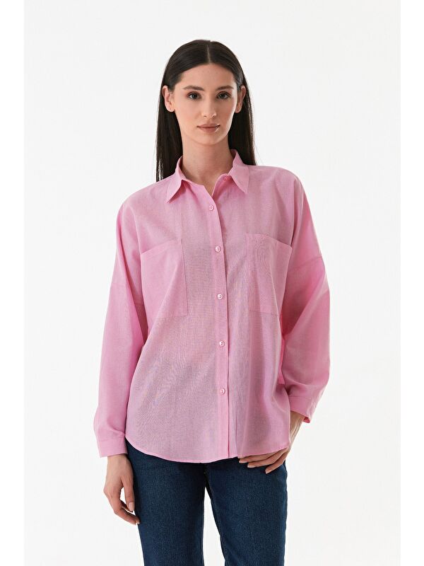 Fullamoda Basic Çift Cepli Oversize Gömlek