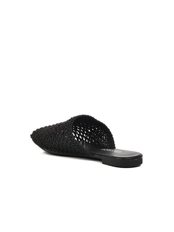 Siyah Örgülü Kadın Sabo Terlik 335166 - Görsel 5