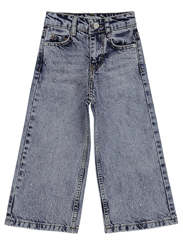 Civil Girls Taş Baskılı 2-5 Yaş Pantolon Jean - Mavi