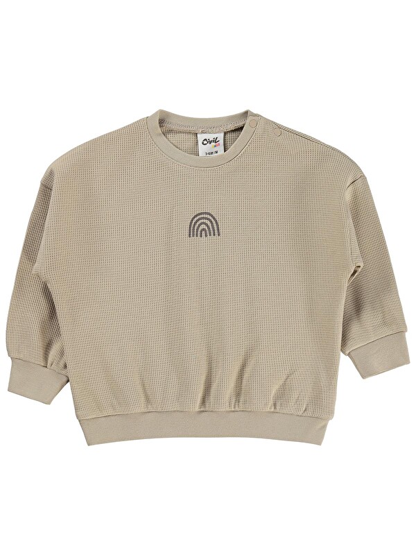 Civil Baby Baskılı 3-18 Ay Sweatshirt - Bej