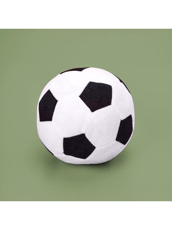 Evidea Soft Futbol Topu Figürlü Yastık - Siyah / Beyaz - 30x30 cm