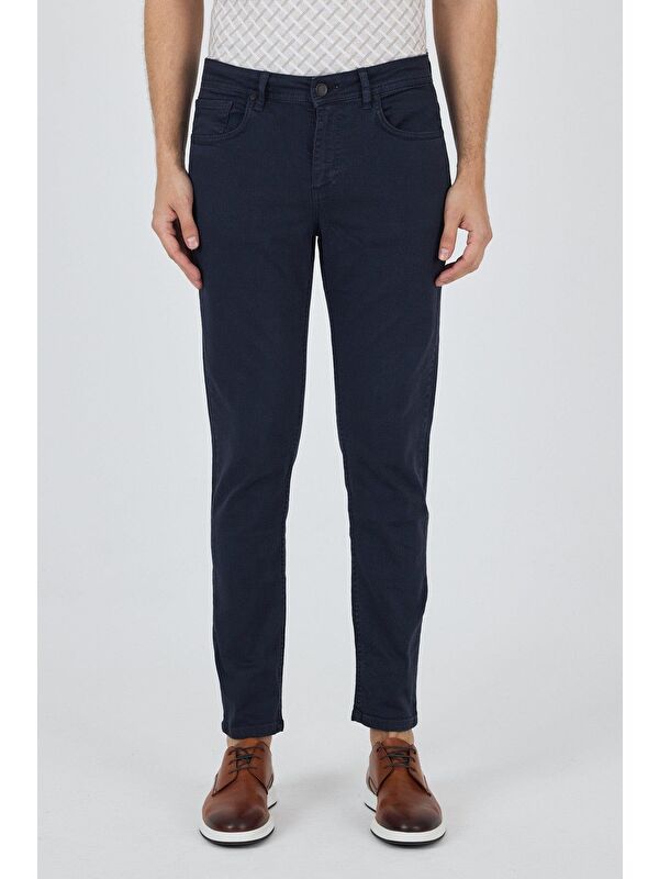 İMZA Koyu Lacivert Pamuklu 5 Cep Casual Slim Fit 5 Cep Pantolon 1003250318