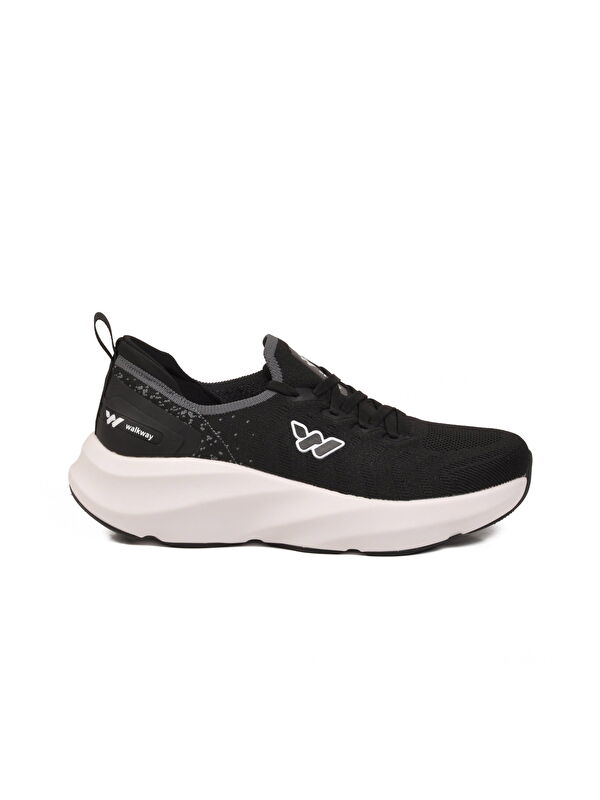 Walkway Siyah Beyaz Fileli Hafif Esnek Hafızalı Taban Unisex Spor Ayakkabı Flexnova M