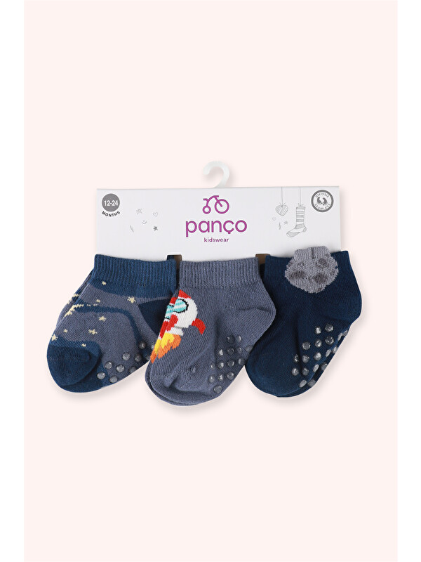 Panço Erkek Bebek 3'lü Patik Çorap Seti