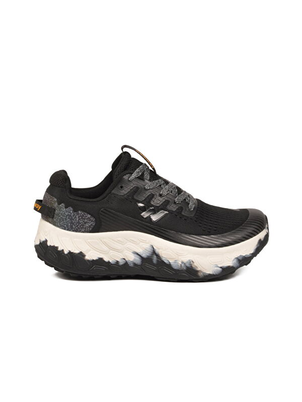Walkway Siyah Beyaz Fileli Hafif Esnek Hafızalı Taban Unisex Spor Ayakkabı Flystep G