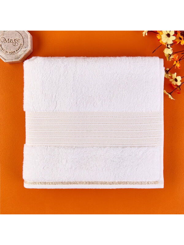 Evidea Soft Golden Star Blank Yüz Havlusu - Ekru - 50x90 cm