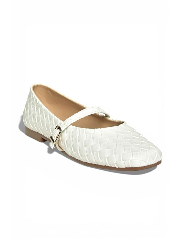 Fox Shoes Beyaz Fox Shoes Babet Kadın Y726368209