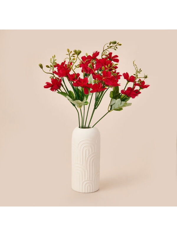 Q-Art Dekoratif Yapay Papatya - Bordo - 34 cm