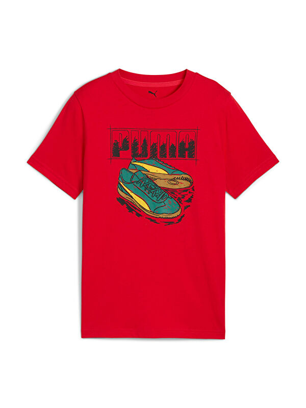Puma Graphic Erkek Çocuk Kırmızı Tişört