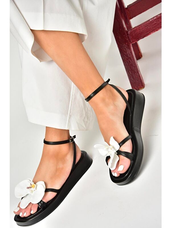 U3429627 Siyah Kadın Sandalet - Görsel 4