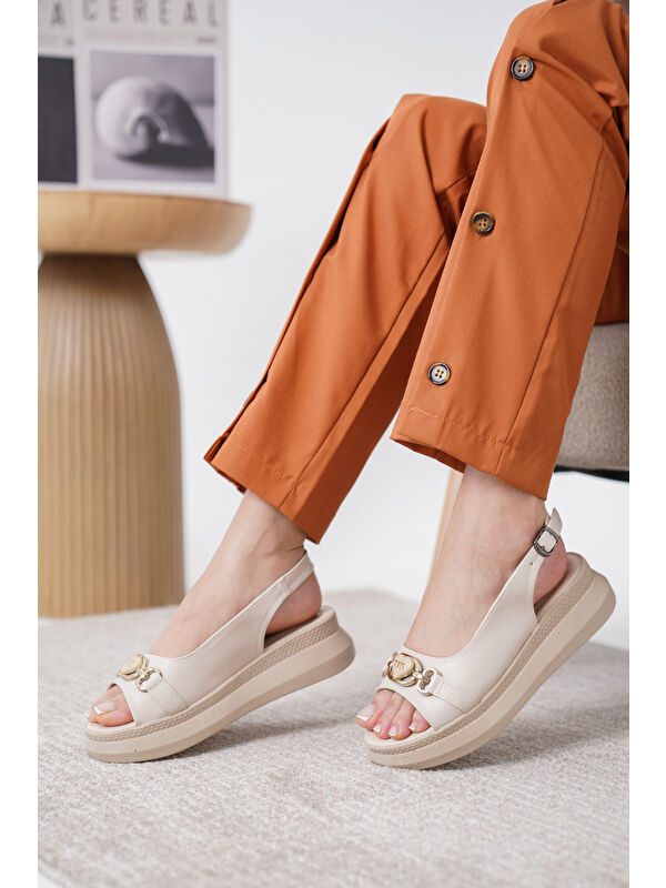 D744 Günlük Ortopedik Kadın Sandalet - Görsel 2