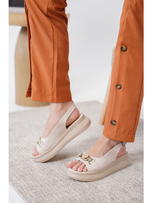 D744 Günlük Ortopedik Kadın Sandalet - Görsel 6