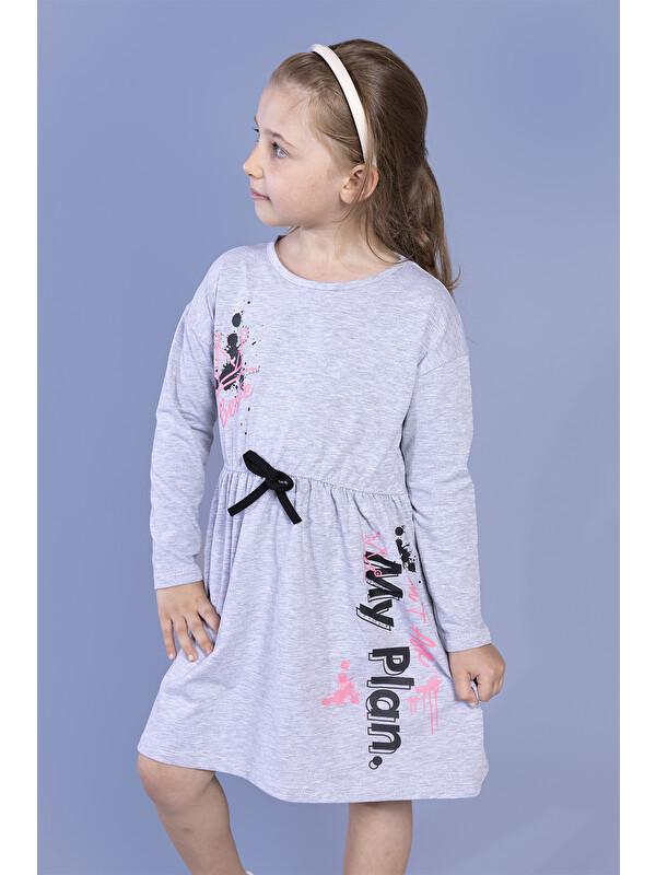 Toontoykids Kız Çocuk Baskılı Elbise