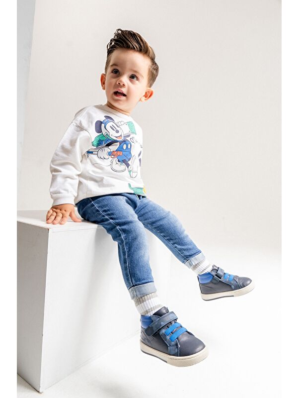 Erkek Çocuk Lacivert Hakiki Deri Suya Dayanıklı Anatomik İlk Adım Bot - Görsel 2