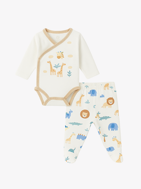 Luggi Baby V Yaka Uzun Kollu Erkek Bebek Takım