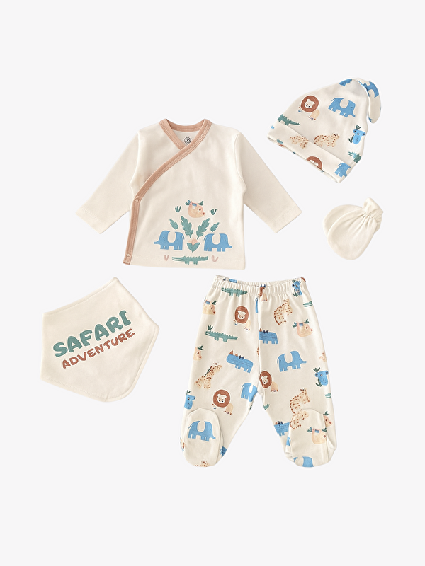 Luggi Baby Erkek Bebek Hastane Çıkış Seti 5 li