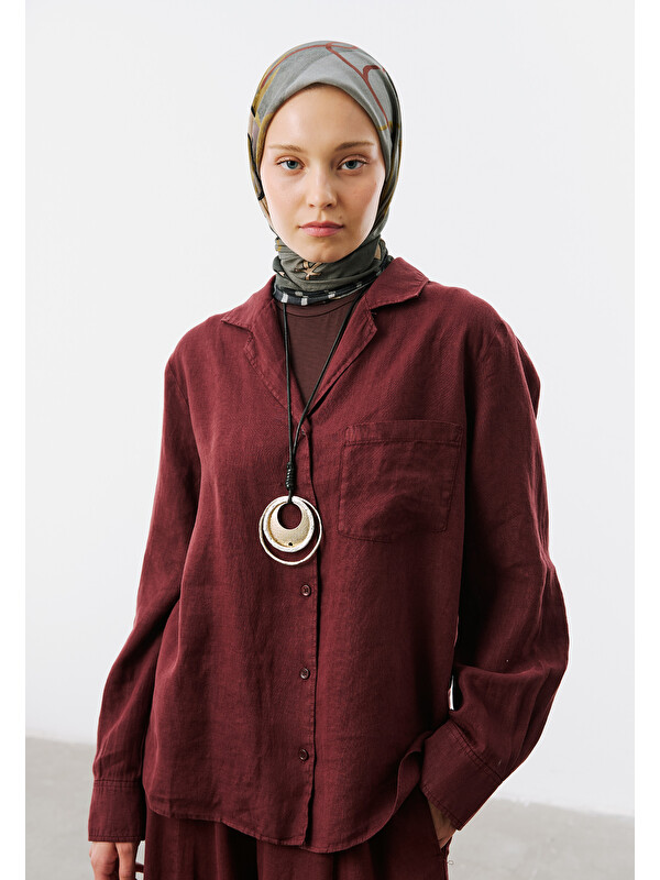 Fresh Scarfs Lillian Desen Vual Eşarp Antrasit