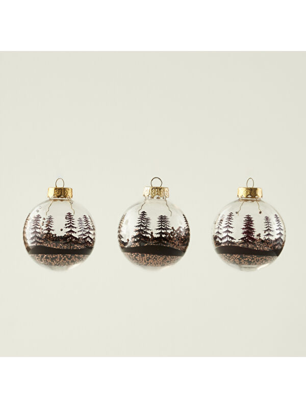 Bella Maison Christmas 3'lü Dekoratif Süs Kahverengi (8 cm)