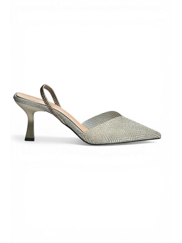 Fox Shoes Platin Kadın Topuklu Ayakkabı Y820444214