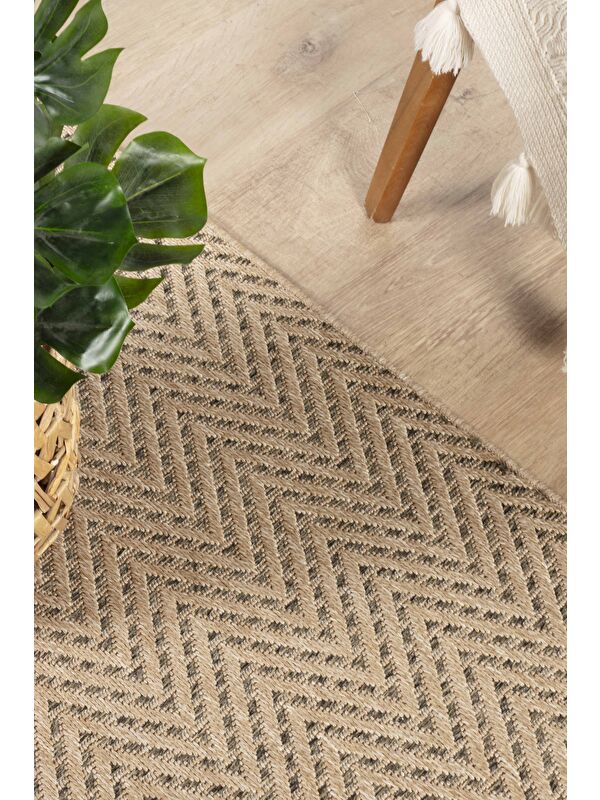 Konfor Halı Sisaluna 4441 Bej Jüt Tabanlı Modern Dokuma Kilim Sisal Hasır Halı-80x300