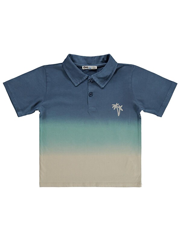 Civil Boys Batik Renk Geçişli Polo Yaka 2-5 Yaş Tişört - Yeşil