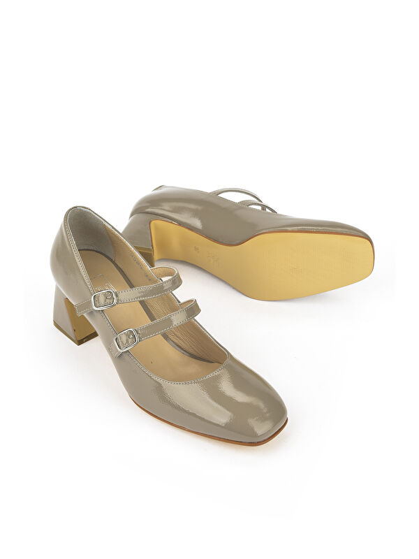 Kadın Hakiki Deri Topuklu Ayakkabı 1431030Z25009 Vizon - Görsel 5