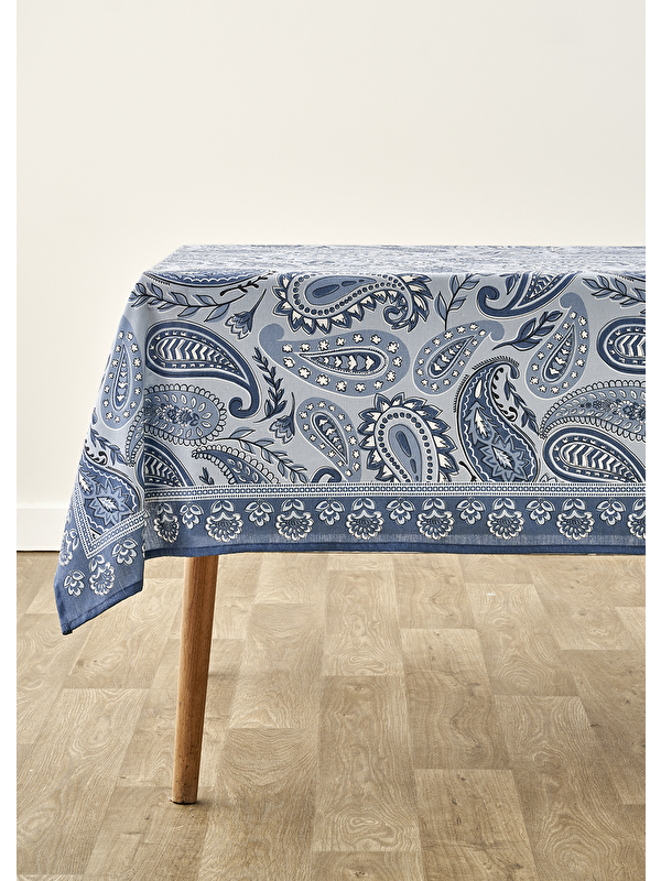 Bella Maison Paisley Baskılı Masa Örtüsü Mavi (150x250 cm)