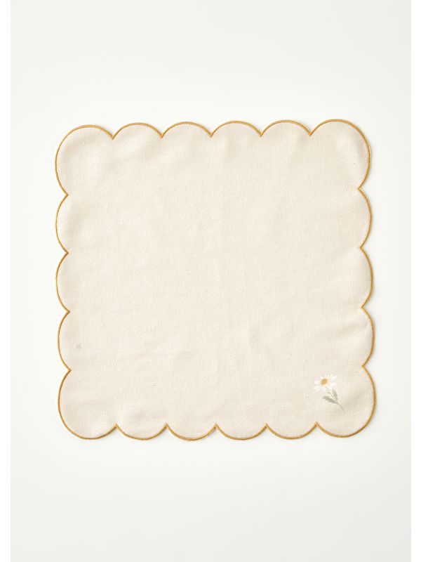 Bella Maison Daisy Scallop Kenar Peçete Bej (40x40 cm)