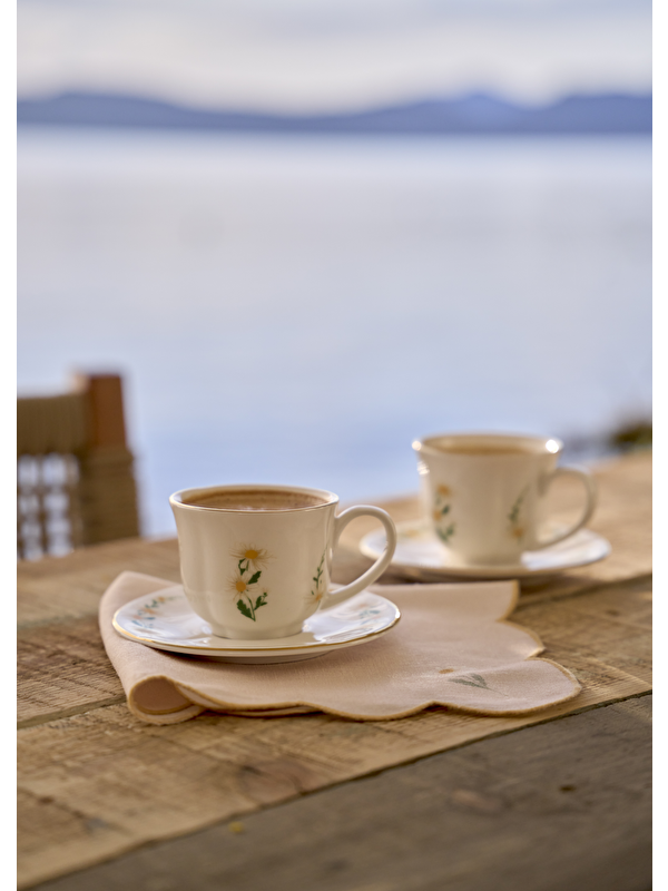 Bella Maison Daisy 2'li Çay Fincanı Seti Krem (200 cc)