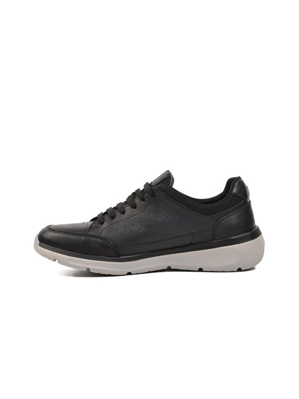 Siyah Hakiki Deri Erkek Sneaker 242010 - Görsel 3